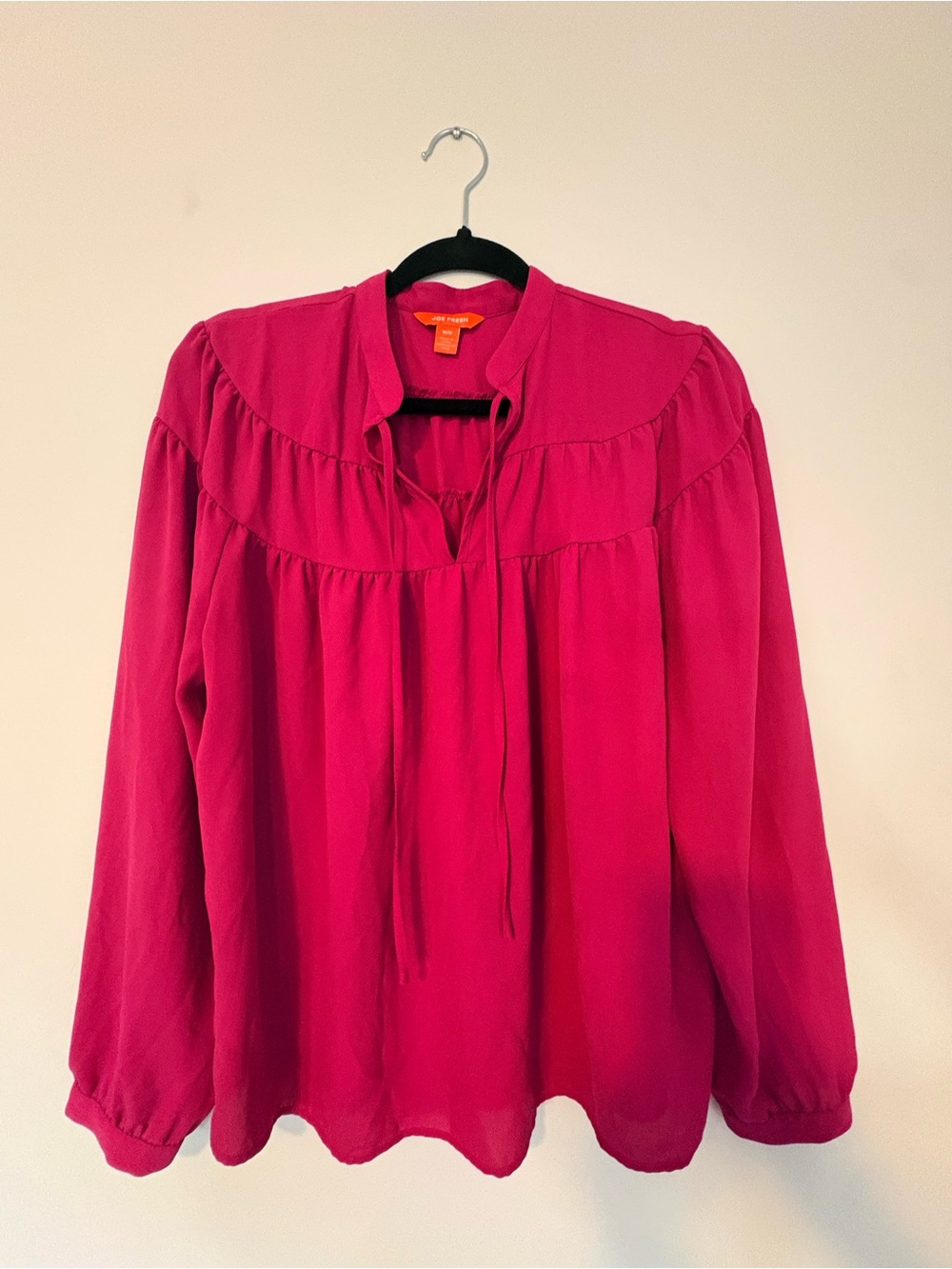 Joe Fresh Bright Fuchsia Peasant Blouse